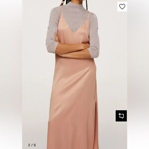 Mango MNG Blush Pink Midi or Maxi slip dress size small